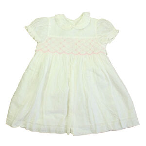 Mariella Ferrari Girls White | Pink Smocked Dress size: 12 Months